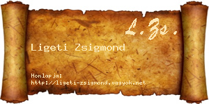 Ligeti Zsigmond névjegykártya